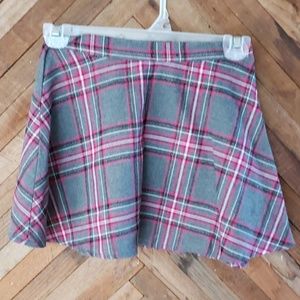 Pink and grey plaid skirt size 6